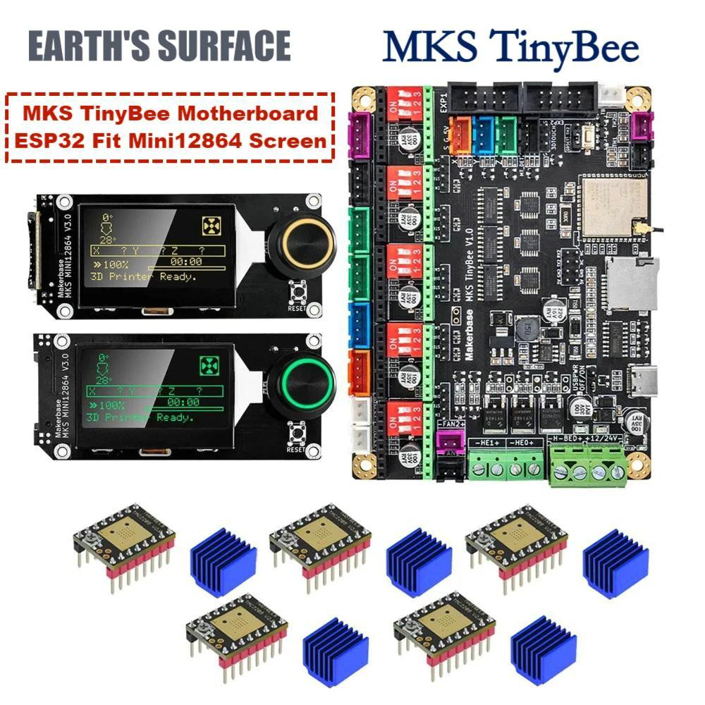 MKS TinyBee   , 3D  ǰ, ESP32, Mini12864  , 3D ġ   ȣȯ, A4988 TMC2209 ̹
